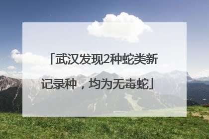 武汉发现2种蛇类新记录种，均为无毒蛇