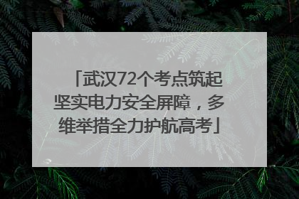 武汉72个考点筑起坚实电力安全屏障，多维举措全力护航高考