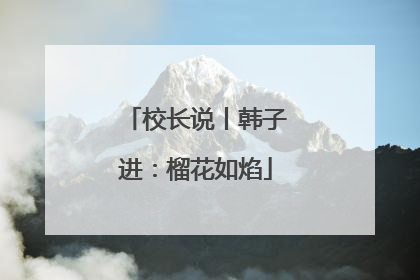 校长说丨韩子进：榴花如焰