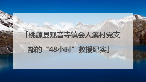 桃源县观音寺镇会人溪村党支部的“48小时”救援纪实