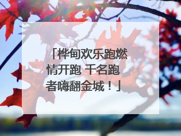 桦甸欢乐跑燃情开跑 千名跑者嗨翻金城！