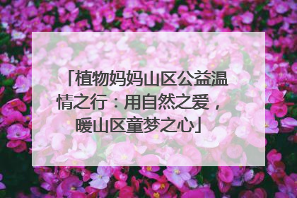 植物妈妈山区公益温情之行：用自然之爱，暖山区童梦之心
