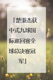 楚秉杰获中式九球国际巡回赛全球总决赛冠军
