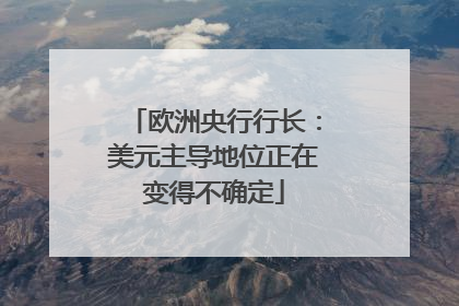 欧洲央行行长：美元主导地位正在变得不确定
