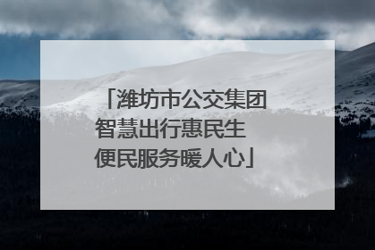 潍坊市公交集团智慧出行惠民生 便民服务暖人心
