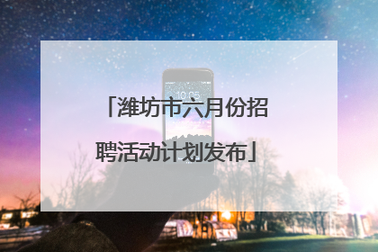 潍坊市六月份招聘活动计划发布