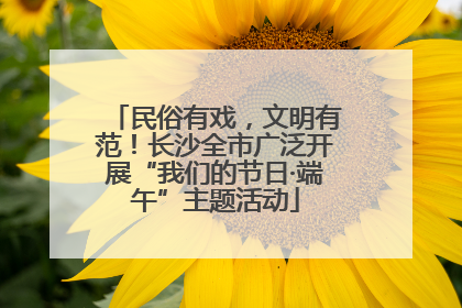 民俗有戏，文明有范！长沙全市广泛开展“我们的节日·端午”主题活动
