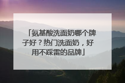 氨基酸洗面奶哪个牌子好？热门洗面奶，好用不踩雷的品牌