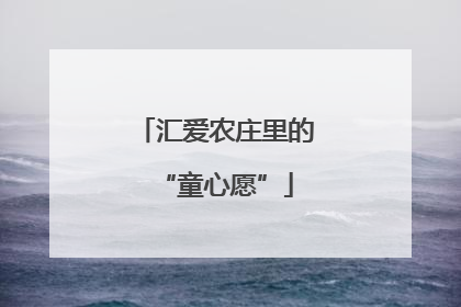 汇爱农庄里的“童心愿”