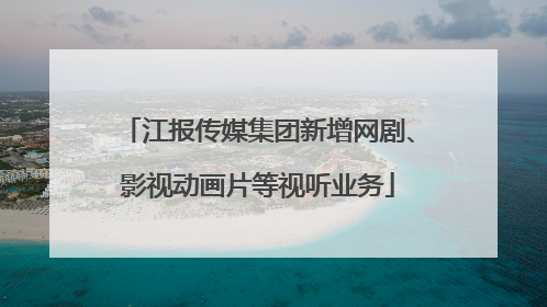江报传媒集团新增网剧、影视动画片等视听业务