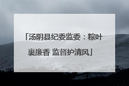 汤阴县纪委监委：粽叶裹廉香 监督护清风