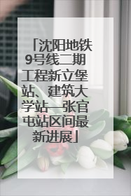 沈阳地铁9号线二期工程新立堡站、建筑大学站—张官屯站区间最新进展