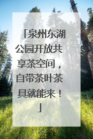 泉州东湖公园开放共享茶空间，自带茶叶茶具就能来！