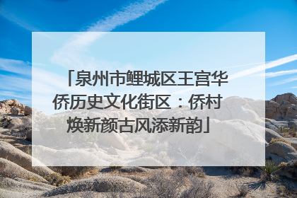 泉州市鲤城区王宫华侨历史文化街区：侨村焕新颜古风添新韵