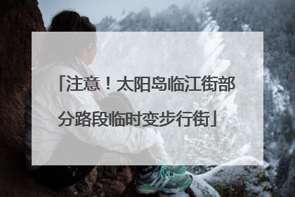 注意！太阳岛临江街部分路段临时变步行街