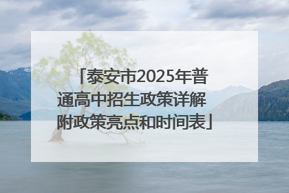 泰安市2025年普通高中招生政策详解 附政策亮点和时间表