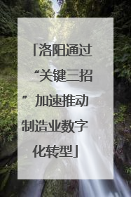 洛阳通过“关键三招”加速推动制造业数字化转型