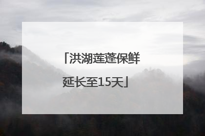 洪湖莲蓬保鲜延长至15天