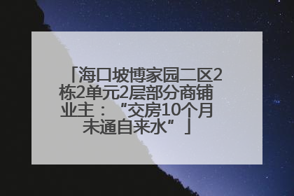海口坡博家园二区2栋2单元2层部分商铺业主：“交房10个月未通自来水”