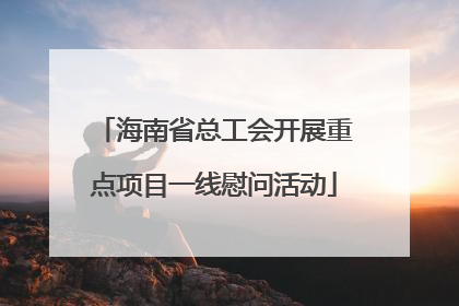 海南省总工会开展重点项目一线慰问活动