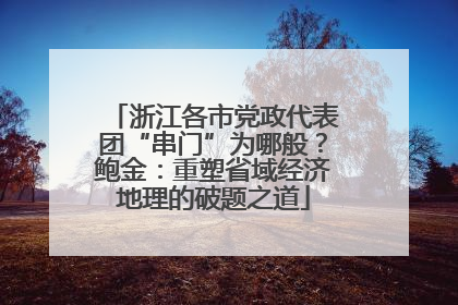 浙江各市党政代表团“串门”为哪般？鲍金：重塑省域经济地理的破题之道