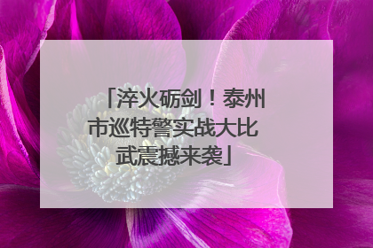 淬火砺剑！泰州市巡特警实战大比武震撼来袭