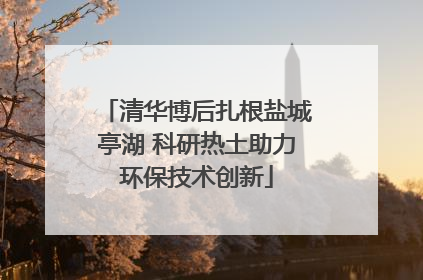 清华博后扎根盐城亭湖 科研热土助力环保技术创新