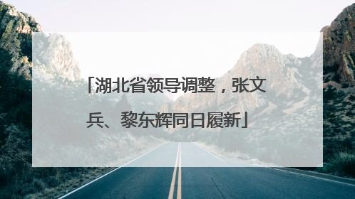 湖北省领导调整，张文兵、黎东辉同日履新