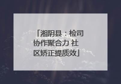 湘阴县：检司协作聚合力 社区矫正提质效