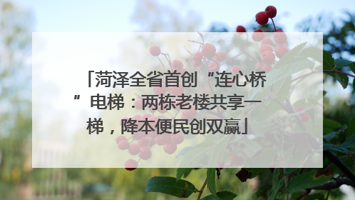 菏泽全省首创“连心桥”电梯：两栋老楼共享一梯，降本便民创双赢
