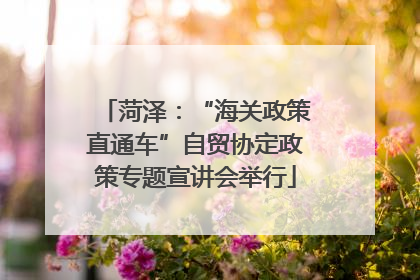 菏泽：“海关政策直通车”自贸协定政策专题宣讲会举行