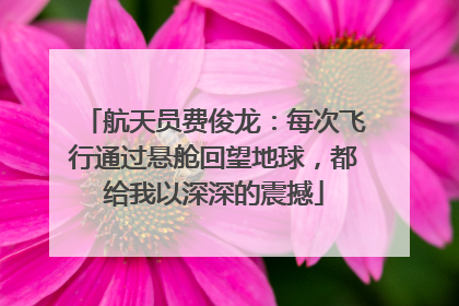 航天员费俊龙：每次飞行通过悬舱回望地球，都给我以深深的震撼