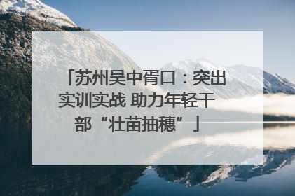 苏州吴中胥口：突出实训实战 助力年轻干部“壮苗抽穗”
