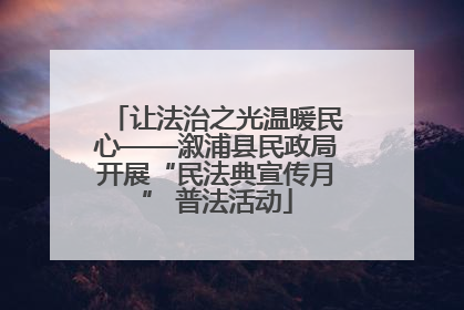 让法治之光温暖民心——溆浦县民政局开展“民法典宣传月” 普法活动
