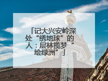 记大兴安岭深处“绣地球”的人：层林揽梦“绘绿洲”