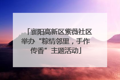 襄阳高新区紫薇社区举办“粽情邻里，手作传香”主题活动