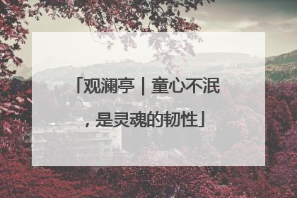 观澜亭｜童心不泯，是灵魂的韧性