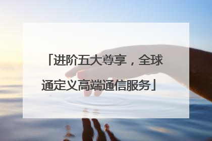 进阶五大尊享，全球通定义高端通信服务