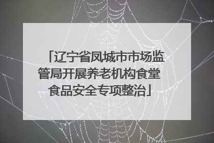 辽宁省凤城市市场监管局开展养老机构食堂食品安全专项整治