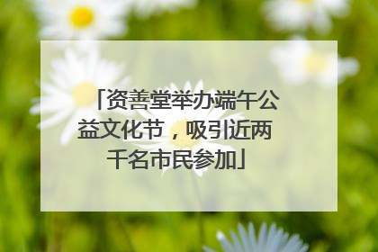 资善堂举办端午公益文化节，吸引近两千名市民参加