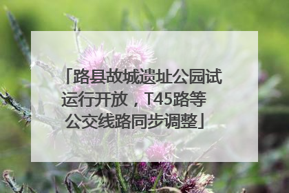 路县故城遗址公园试运行开放，T45路等公交线路同步调整