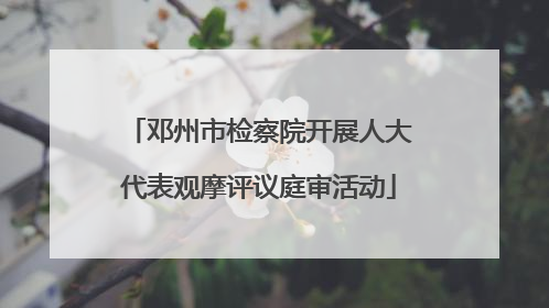 邓州市检察院开展人大代表观摩评议庭审活动