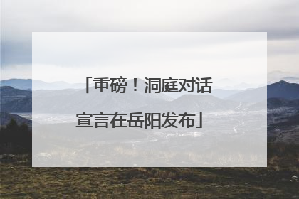 重磅！洞庭对话宣言在岳阳发布