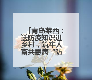 青岛莱西：送防疫知识进乡村，筑牢人畜共患病“防护墙”