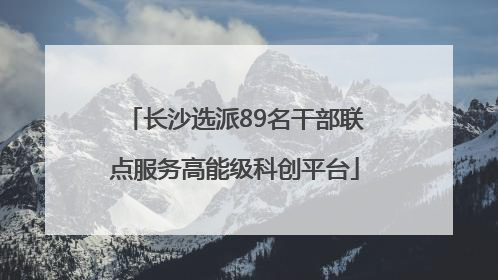 长沙选派89名干部联点服务高能级科创平台