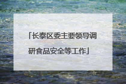 长泰区委主要领导调研食品安全等工作