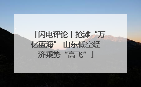闪电评论丨抢滩“万亿蓝海” 山东低空经济乘势“高飞”