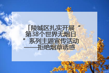 陵城区扎实开展“第38个世界无烟日”系列主题宣传活动——拒绝烟草诱惑 对第一支烟说不