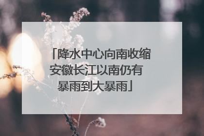 降水中心向南收缩 安徽长江以南仍有暴雨到大暴雨