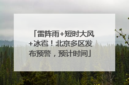 雷阵雨+短时大风+冰雹！北京多区发布预警，预计时间